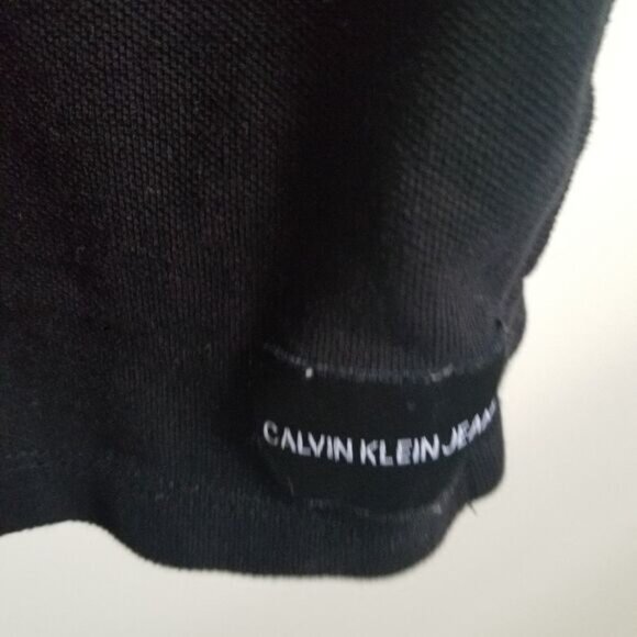 CALVIN KLEIN jeans | polo shirt black white sz - Picture 2 of 4